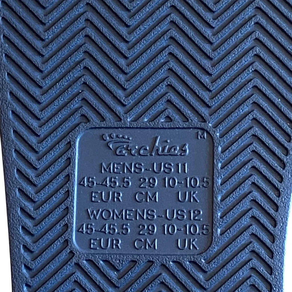 Archies Mens Flip Flops Size 11 Navy Blue Arch Support Comfort Thong Sandals NWT